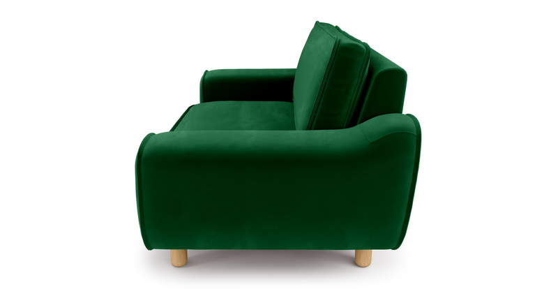 Klem Loveseat Cylindrical Wooden Leg - Velvet