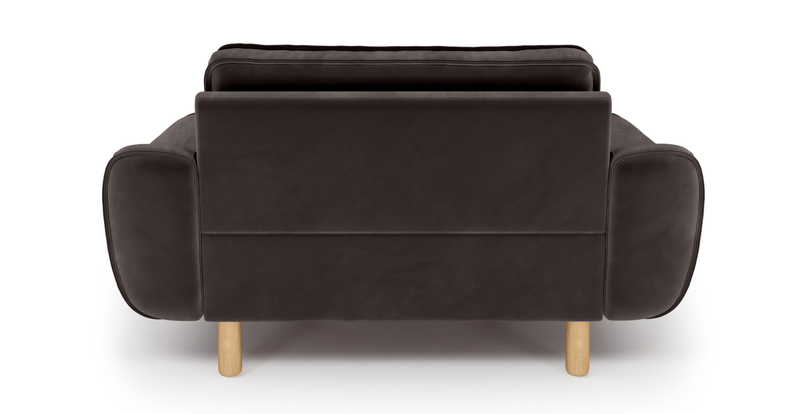 Klem Loveseat Cylindrical Wooden Leg - Velvet