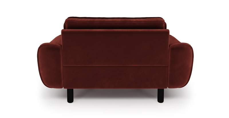 Klem Loveseat Cylindrical Wooden Leg - Velvet