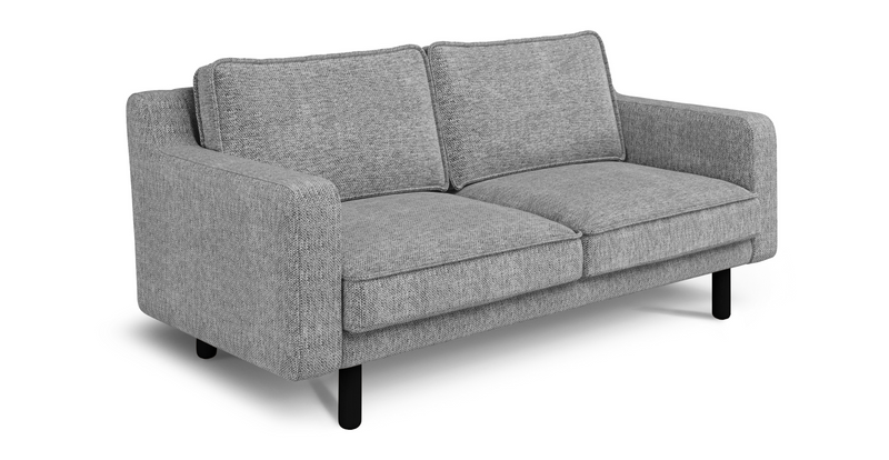 Klem Slim 2-Seater Sofa Cylindrical Wooden Leg - Natural Woven