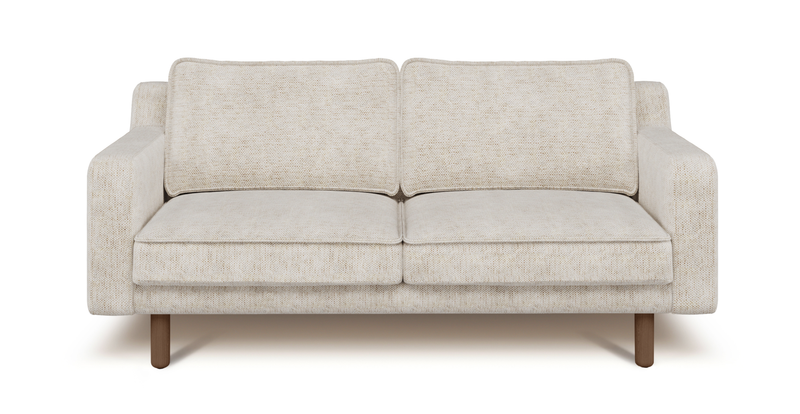 Klem Slim 2-Seater Sofa Cylindrical Wooden Leg - Natural Woven