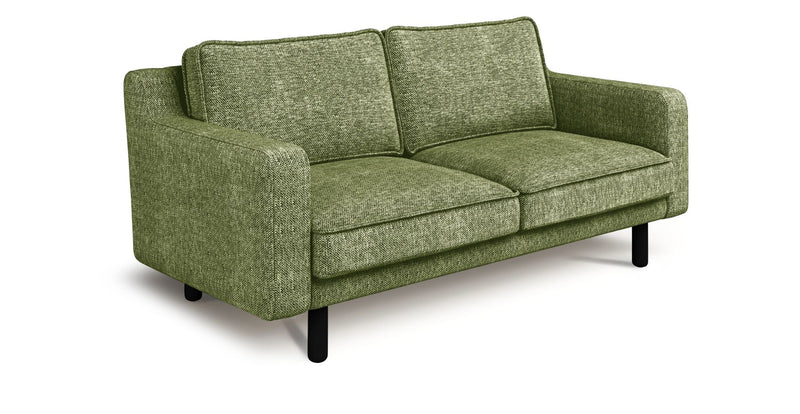 Klem Slim 2-Seater Sofa Cylindrical Wooden Leg - Natural Woven