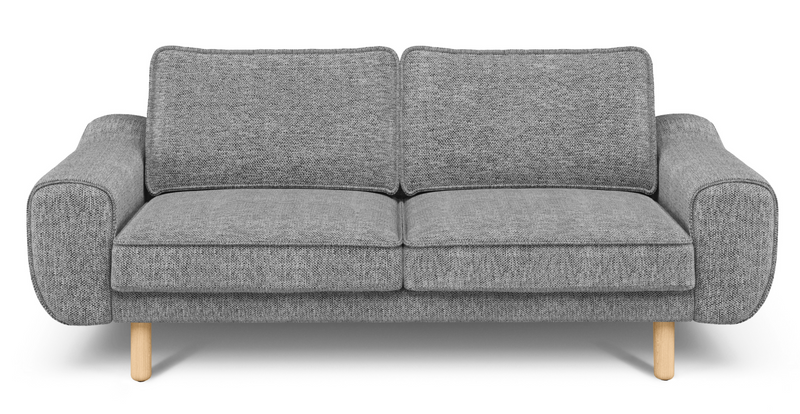 Klem 2-Sitzer Sofa Zylindrisch Holzbein - Naturgewebe