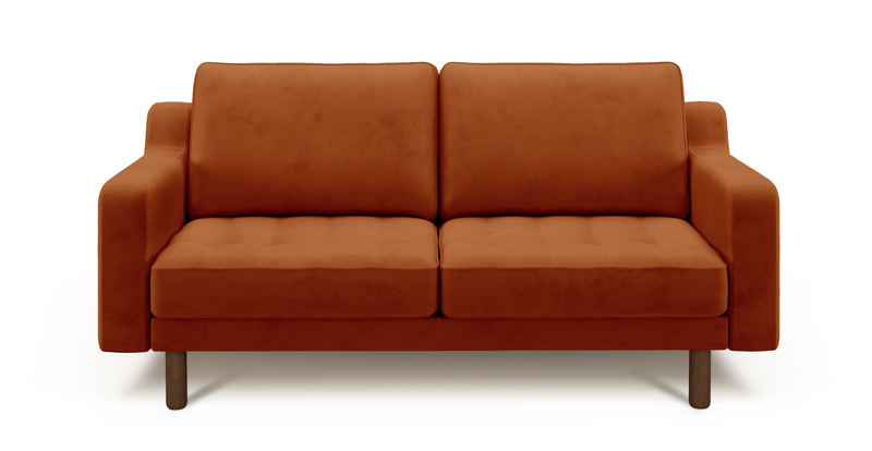 Modsy 2-Sitzer Sofa Zylindrisch Holzbein - Gewebter Samt