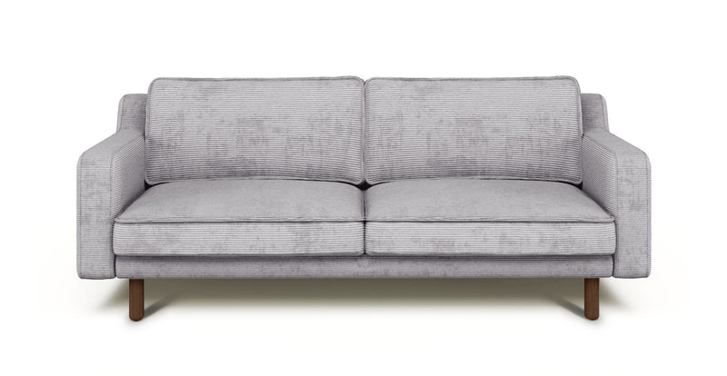 Klem Slim 3-Seater Sofa Cylindrical Wooden Leg - Cord Velour
