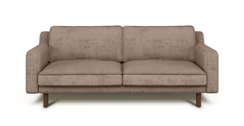 Klem Slim 3-Seater Sofa Cylindrical Wooden Leg - Cord Velour