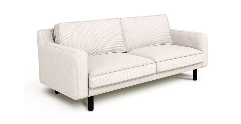 Klem Slim 3-Seater Sofa Cylindrical Wooden Leg - Cord Velour