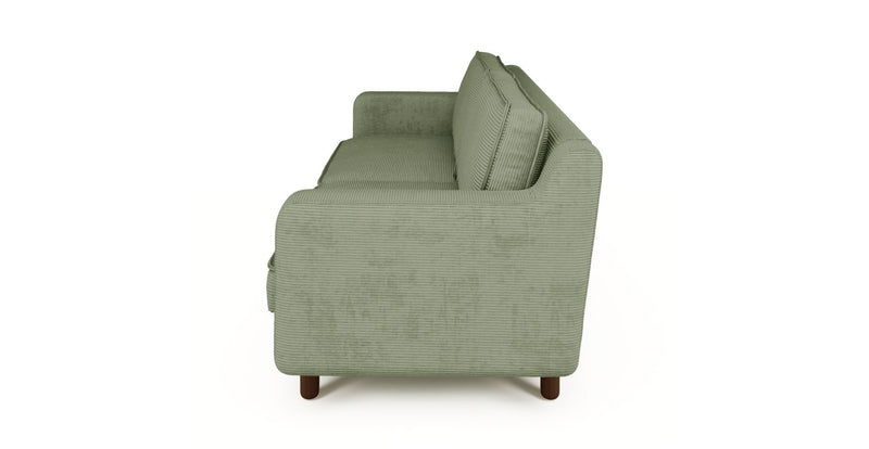 Klem Slim 3-Seater Sofa Cylindrical Wooden Leg - Cord Velour