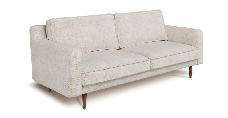 Klem Slim 3-Seater Sofa Wooden Leg - Natural Woven