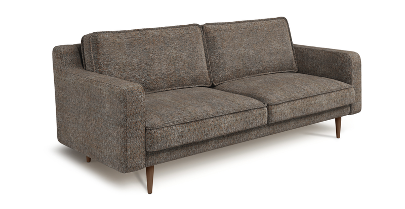 Klem Slim 3-Seater Sofa Wooden Leg - Natural Woven