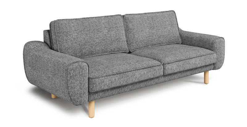 Klem 3-Seater Sofa Cylindrical Wooden Leg - Natural Woven