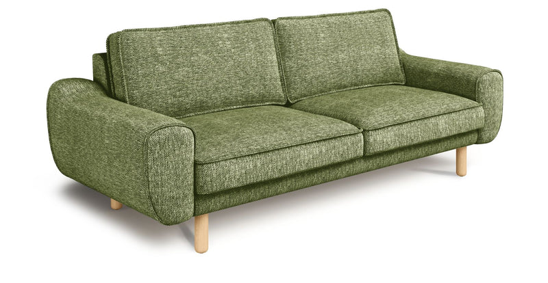 Klem 3-Sitzer Sofa Zylindrisch Holzbein - Naturgewebe