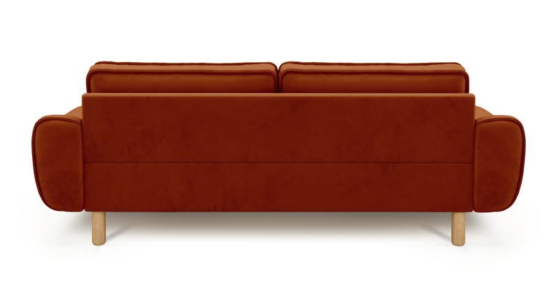 Klem 3-Sitzer Sofa Zylindrisch Holzbein - Gewebter Samt