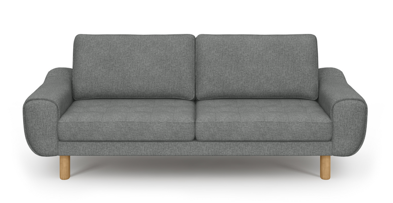 Modsy Bold 3-Sitzer Sofa Zylindrisch Holzbein - Gewebe