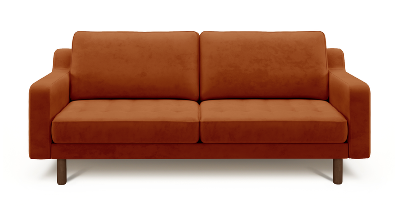 Modsy 3-Sitzer Sofa Zylindrisch Holzbein - Gewebter Samt