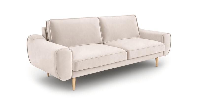 Klem 3-Seater Sofa Wooden Leg - Velvet