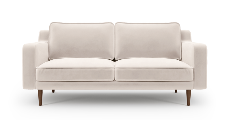 Klem Slim 2-Seater Sofa Wooden Leg - Velvet