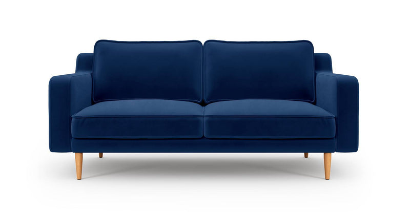 Klem Slim 2-Seater Sofa Wooden Leg - Velvet