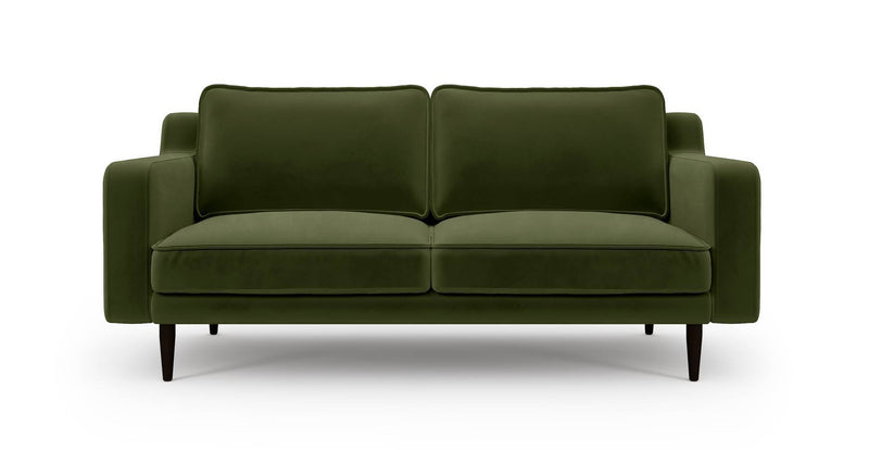 Klem Slim 2-Seater Sofa Wooden Leg - Velvet