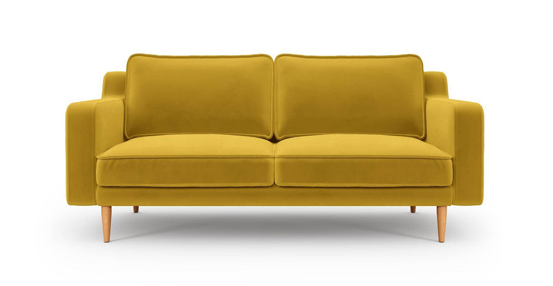 Klem Slim 2-Seater Sofa Wooden Leg - Velvet
