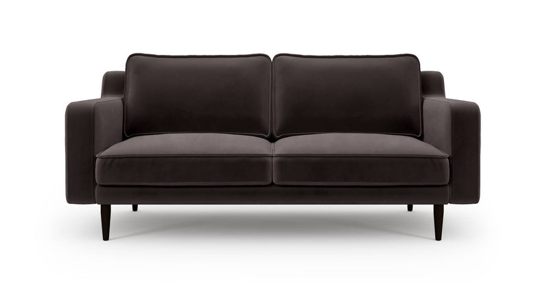 Klem Slim 2-Seater Sofa Wooden Leg - Velvet