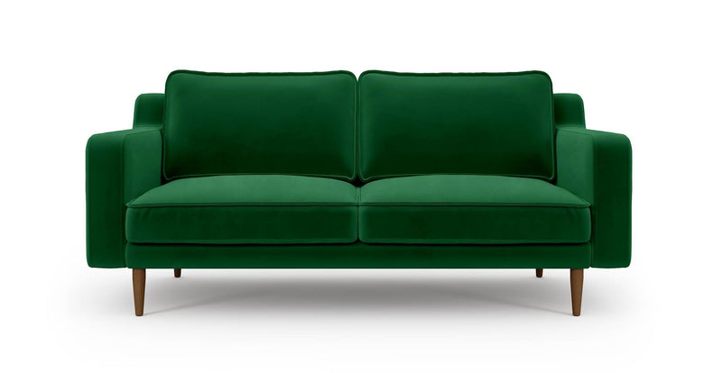 Klem Slim 2-Seater Sofa Wooden Leg - Velvet