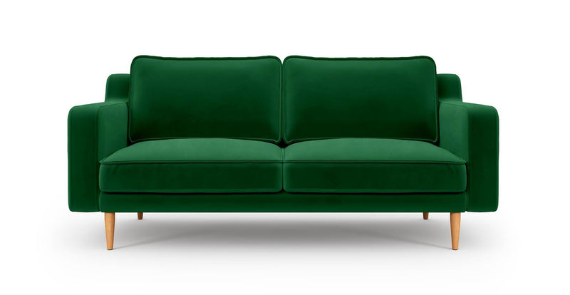 Klem Slim 2-Seater Sofa Wooden Leg - Velvet