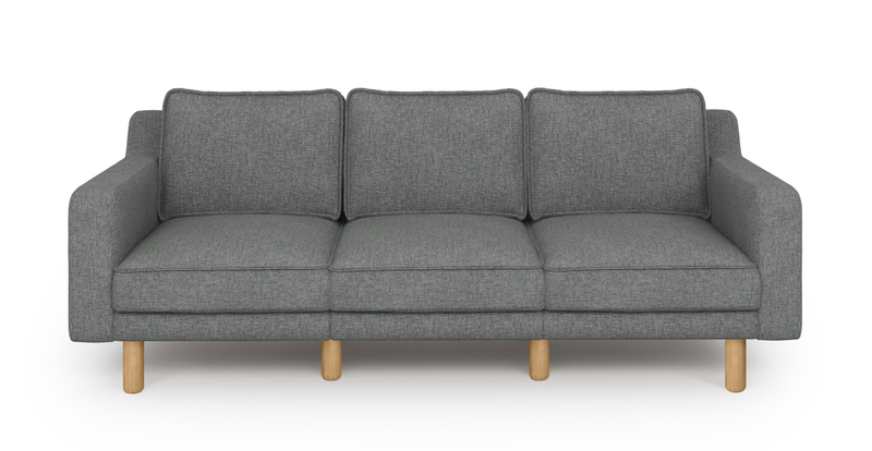 Klem Slim 3-Sitzer Modular Sofa Zylindrisch Holzbein - Gewebe