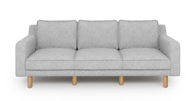 Klem Slim 3-Sitzer Modular Sofa Zylindrisch Holzbein - Gewebe
