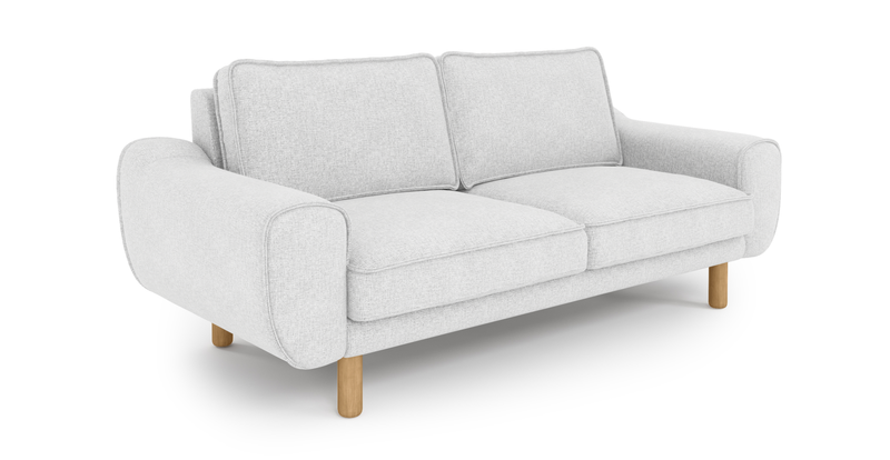 Klem 2-Seater Sofa Cylindrical Wooden Leg - Woven