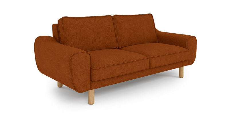 Klem 2-Seater Sofa Cylindrical Wooden Leg - Woven