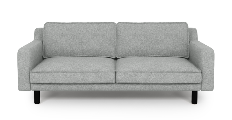 Klem Slim 3-Sitzer Sofa Zylindrisch Holzbein - Gewebe