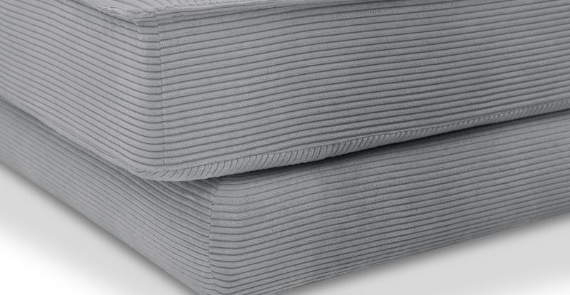 Klem 357 x 171 Sektional Zylindrisch Holzbein - Cord Velours
