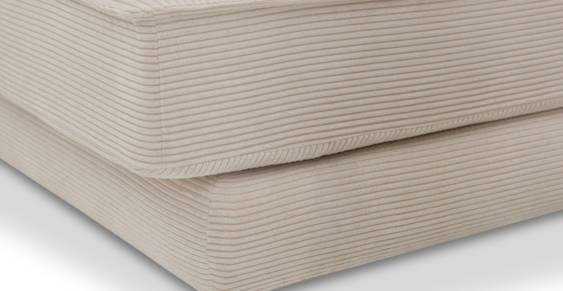 Klem 357 x 171 Sektional Zylindrisch Holzbein - Cord Velours