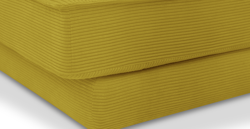 Klem 357 x 171 Sektional Zylindrisch Holzbein - Cord Velours
