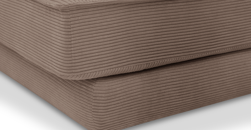 Klem 357 x 171 Sektional Zylindrisch Holzbein - Cord Velours