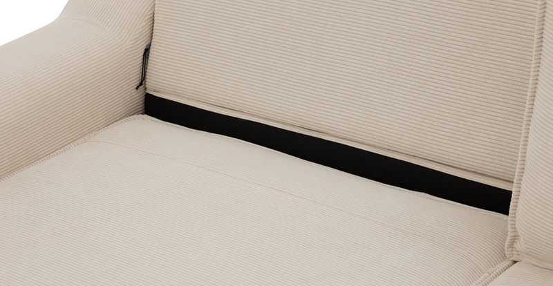 Klem 357 x 171 Sektional Zylindrisch Holzbein - Cord Velours