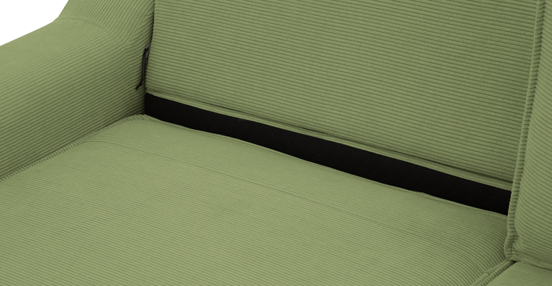 Klem 357 x 171 Sektional Zylindrisch Holzbein - Cord Velours