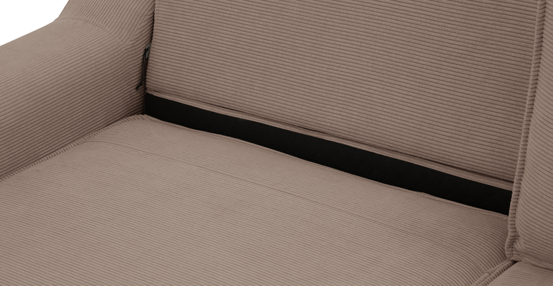 Klem 357 x 171 Sektional Zylindrisch Holzbein - Cord Velours