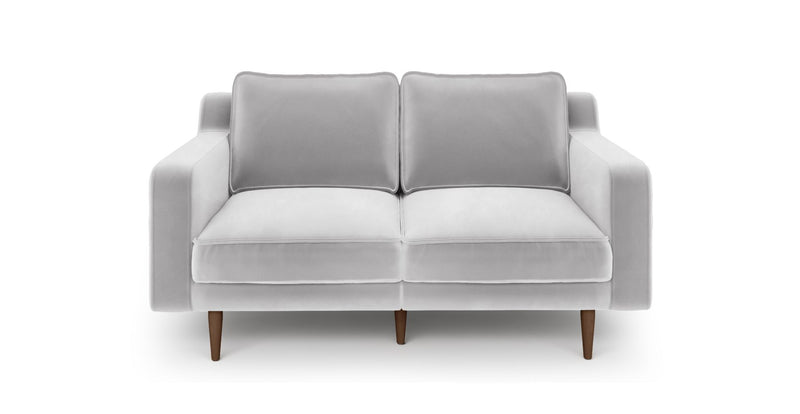 Klem Slim 2-Seater Modular Sofa Wooden Leg - Velvet