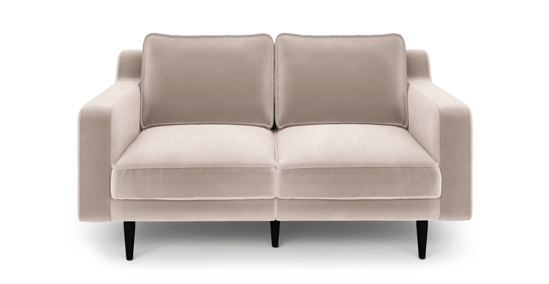 Klem Slim 2-Seater Modular Sofa Wooden Leg - Velvet