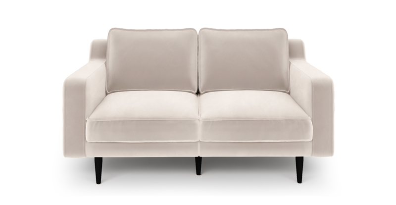 Klem Slim 2-Seater Modular Sofa Wooden Leg - Velvet