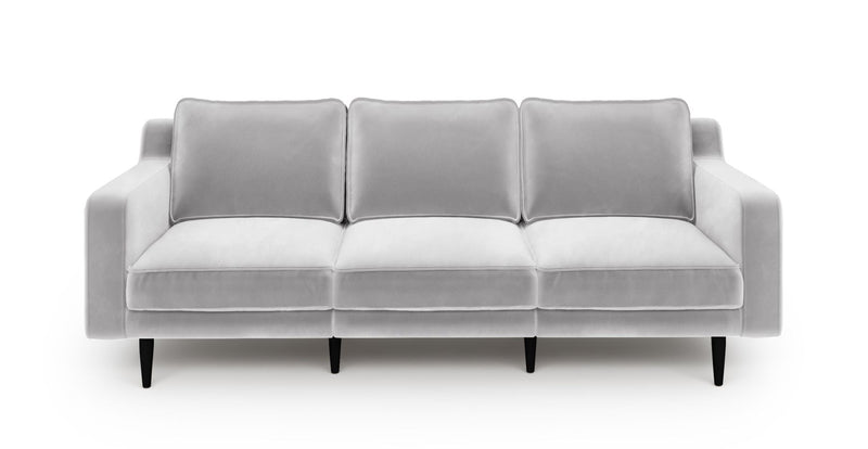 Klem Slim 3-Sitzer Modular Sofa Holzbein - Samt