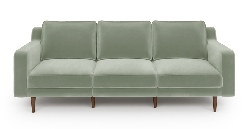Klem Slim 3-Sitzer Modular Sofa Holzbein - Samt