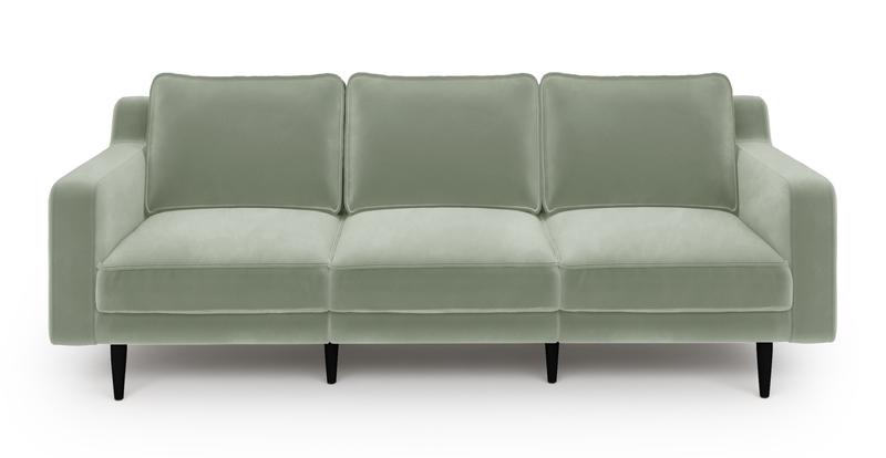 Klem Slim 3-Sitzer Modular Sofa Holzbein - Samt
