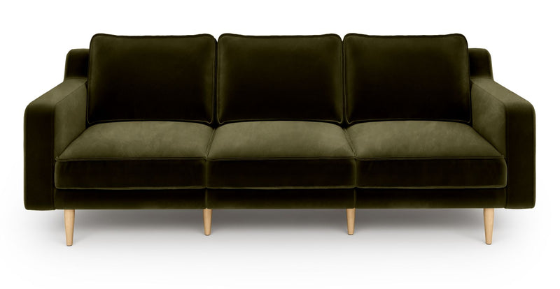 Klem Slim 3-Sitzer Modular Sofa Holzbein - Samt