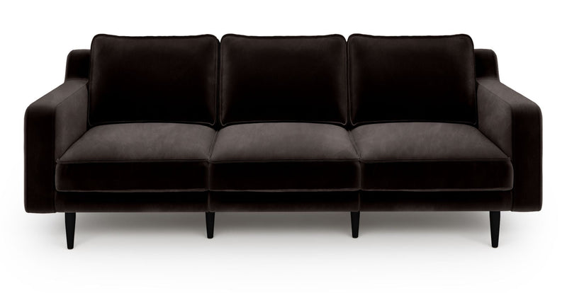 Klem Slim 3-Sitzer Modular Sofa Holzbein - Samt