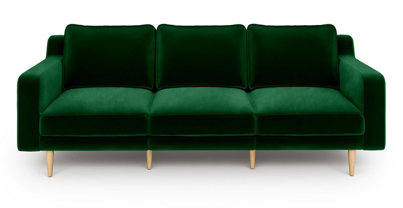 Klem Slim 3-Sitzer Modular Sofa Holzbein - Samt