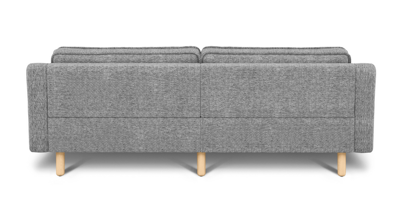 Klem Slim 3-Sitzer Sofa Groß Zylindrisch Holzbein - Naturgewebe