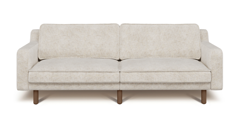 Klem Slim 3-Sitzer Sofa Groß Zylindrisch Holzbein - Naturgewebe